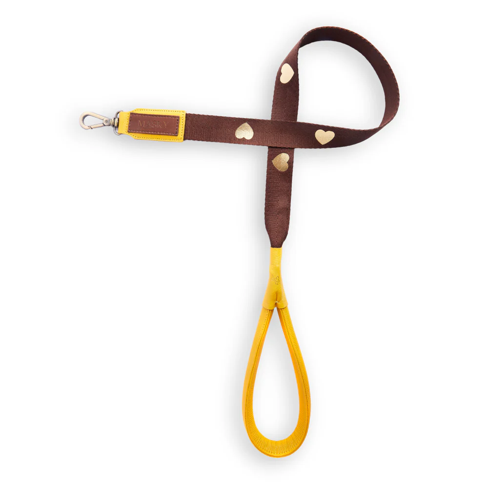 حزام Masky Leather and Fabric Leash الأنيق المصنوع من الجلد والقماش
